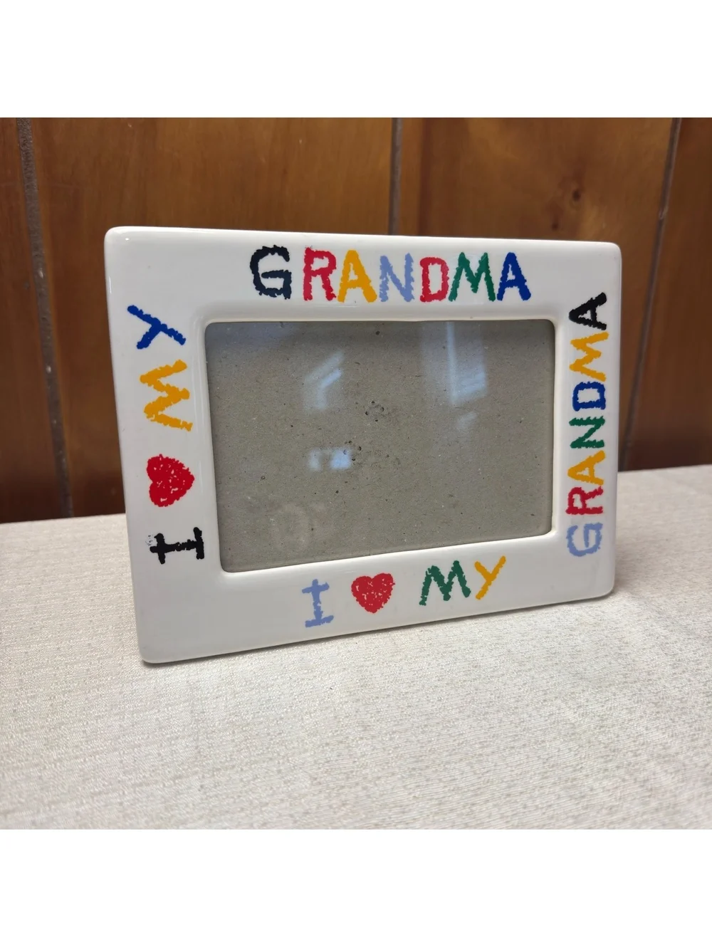 Vintage Ceramic Grandma Picture Frame 4x6 Colorful I Love My Grandma Photo Frame
